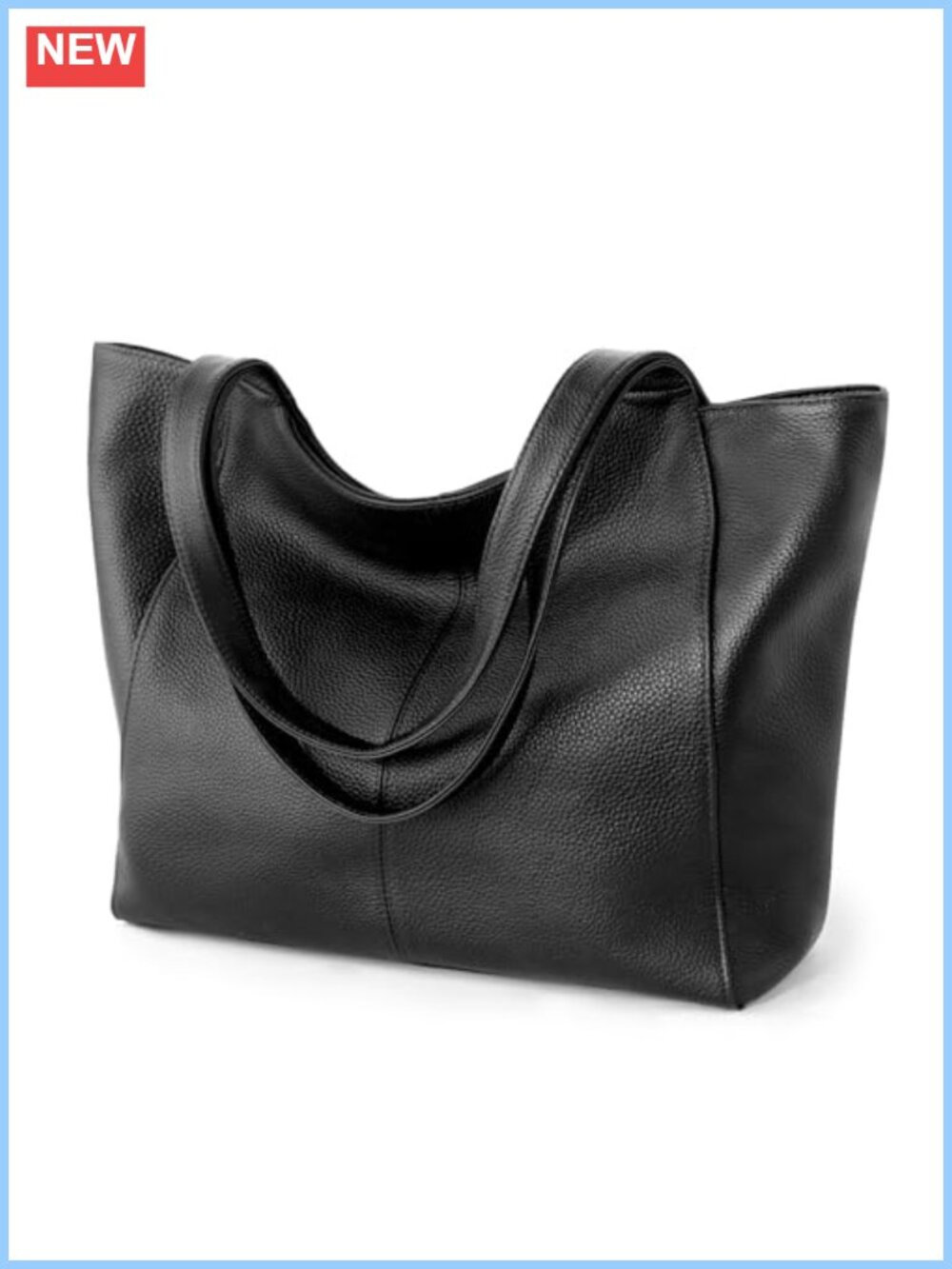 Genuine Leather Tote Bag for Women Work Zipper Slouchy